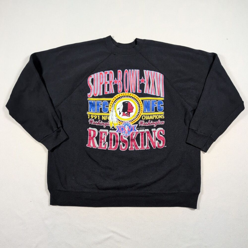 Vtg 1991 Tultex Washington Redskins Super Bowl XXVI NFC Champions Sweatshirt XL